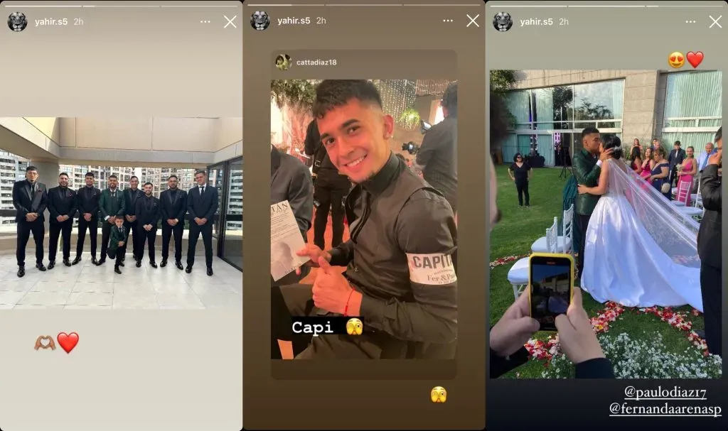 Yahir Salazar, jugador de la U, fue invitado especial en el matrimonio de Paulo Díaz.