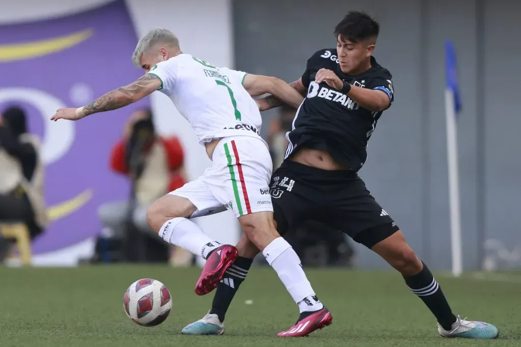 Marcelo Morales en acción ante Audax Italiano en abril de 2023. (Felipe Zanca/Photosport).