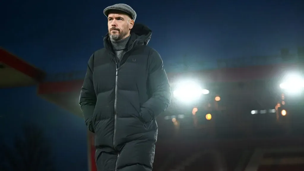 Erik Ten Hag dirigiendo al Manchester United frente al Nottingham. 2023.