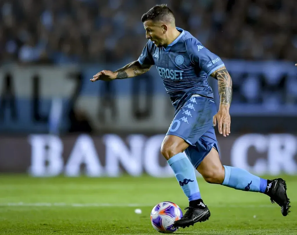 Emiliano Vecchio en acción por Racing Club. (Marcelo Endelli/Getty Images).