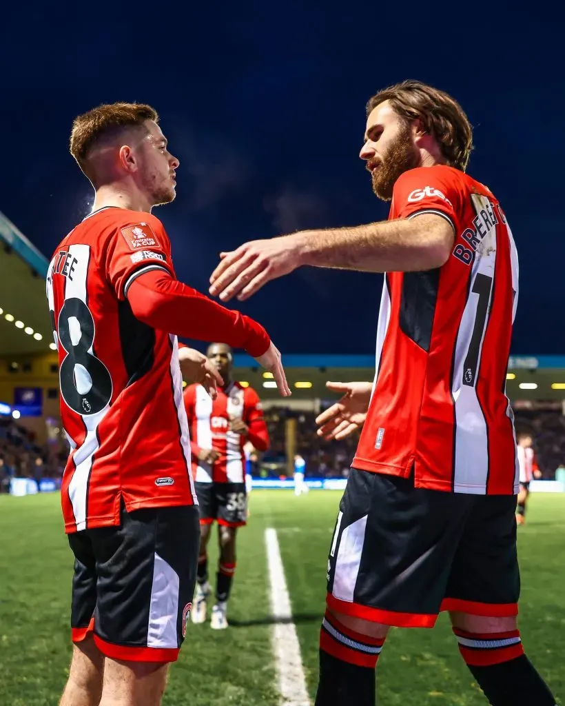 Ben Brereton Díaz debutó con el Sheffield United con la cara llena de risa. Foto: Comunicaciones Sheffield United.