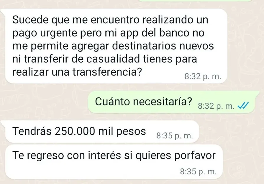 El mensaje que le llegó a un contacto de Harold-Mayne Nicholls | Twitter: @vaqueroried