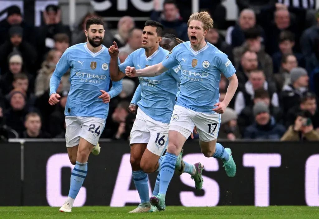 Kevin De Bruyne le dio la victoria al Manchester City ante Newcastle. | Foto: Stu Forster / Getty Images