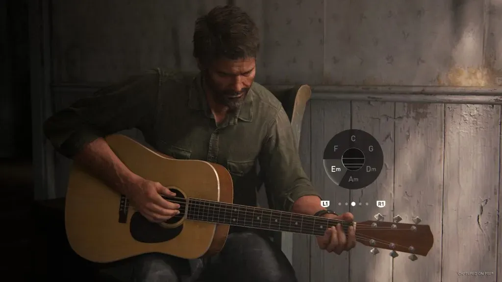 Puedes tocar la guitarra con Joel, Ellie o Gustavo. Foto: PlayStation
