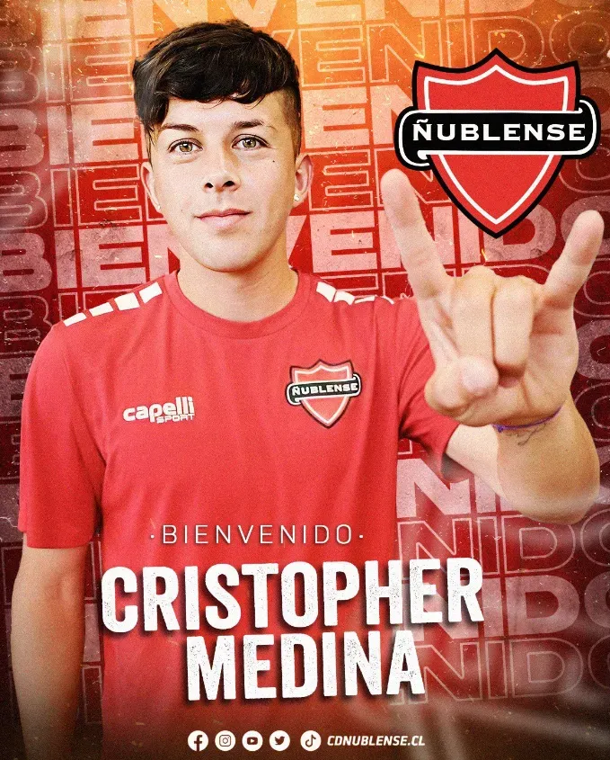 La gráfica de bienvenida a Christopher Medina. (Foto: Ñublense SADP).