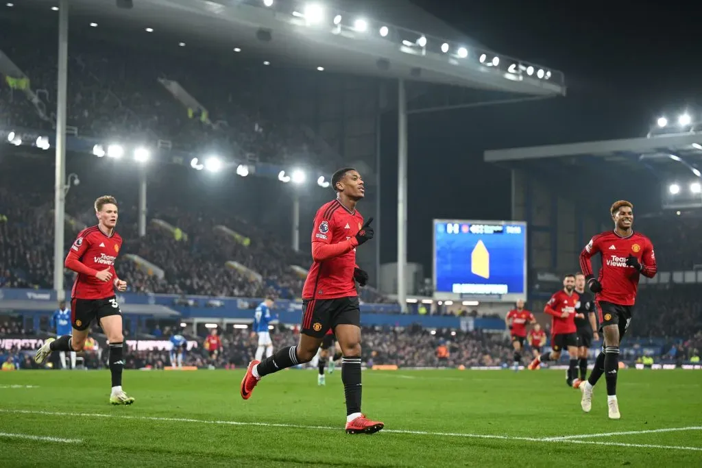 Anthony Martial y su único gol en lo que va de temporada: en el 3-0 ante el Everton | Getty Images