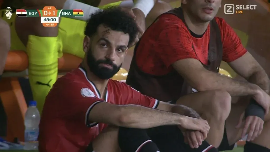 La cara de Salah desde el banco egipcio lo dice todo.