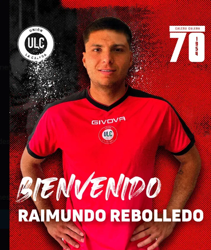 La gráfica de bienvenida para Raimundo Rebolledo. (Captura Unión La Calera).