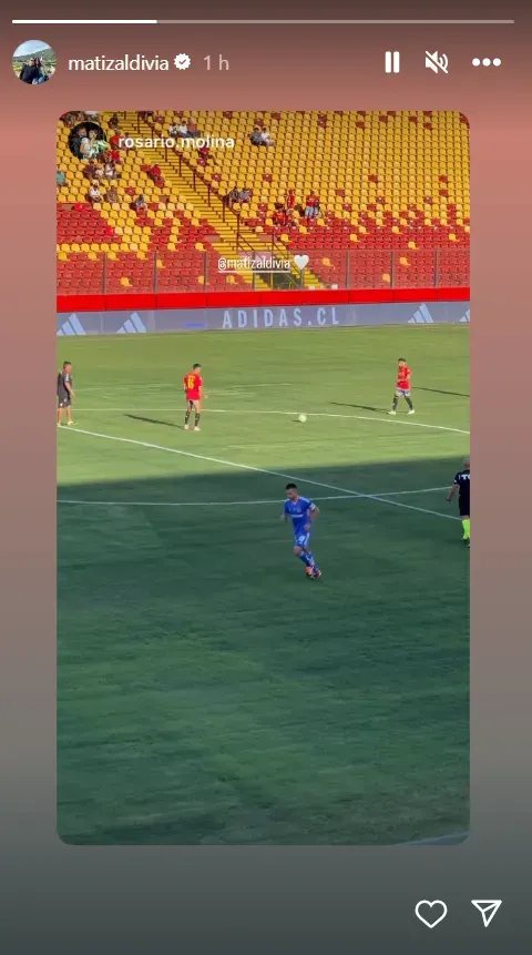 La esposa de Matías Zaldivia captó el momento tras el sorteo de capitanes. (Captura Instagram)