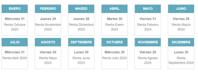 Calendario de pagos BTM 2024 – Sence.