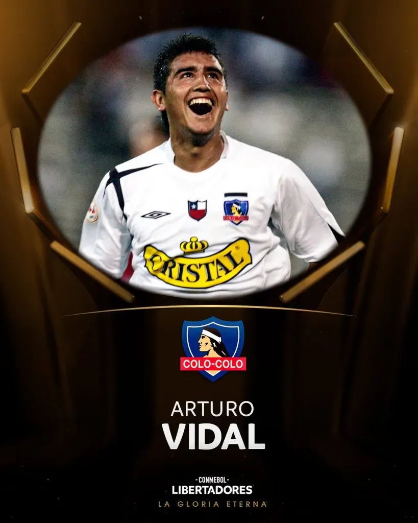 La imagen con que la Copa Libertadores le dio la bienvenida a Arturo Vidal a Colo Colo.