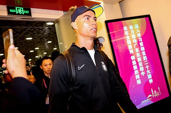 Cristiano llegó junto a Al Nassr a China el 21 de enero, pero los amistosos que tenían programados fueron suspendidos. | Foto: An Lingjun / CHINASPORTS / VCG via Getty Images