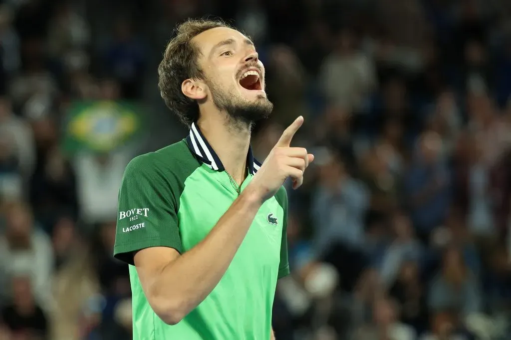 La felicidad de Medvedev tras ganarle un partidazo a Zverev