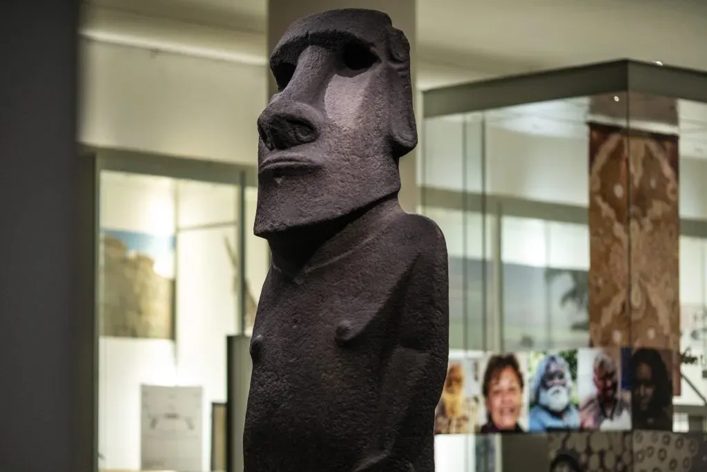 Hoa Hakananai’a en el Museo Británico. Foto: Dan Kitwood/Getty Images
