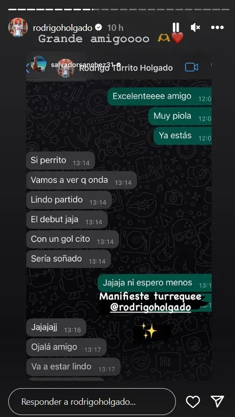 La conversación oráculo con Salvador Sánchez. (Captura Instagram).