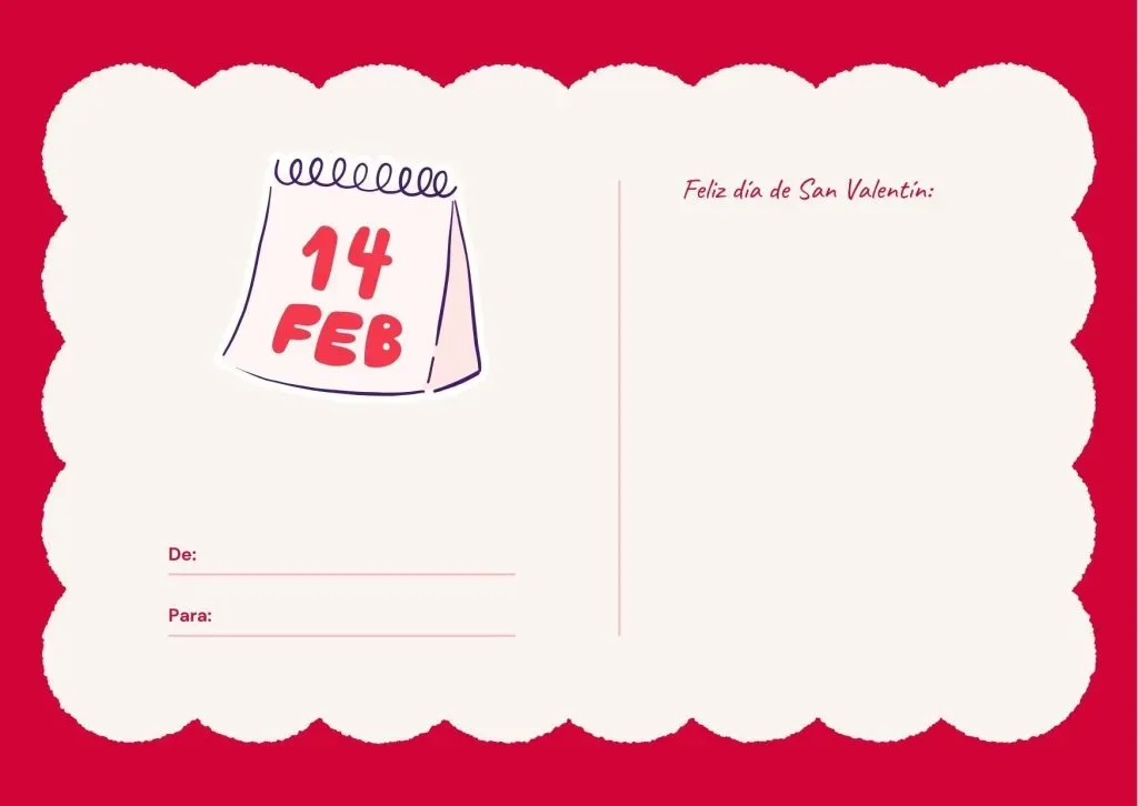 Tarjetas de San Valentín para imprimir y rellenar 2