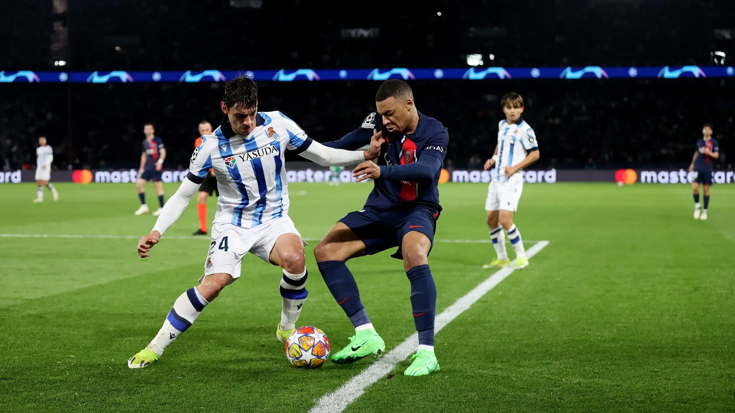 Kylian Mbappé frente a Real Sociedad por Champions League (Getty Images)