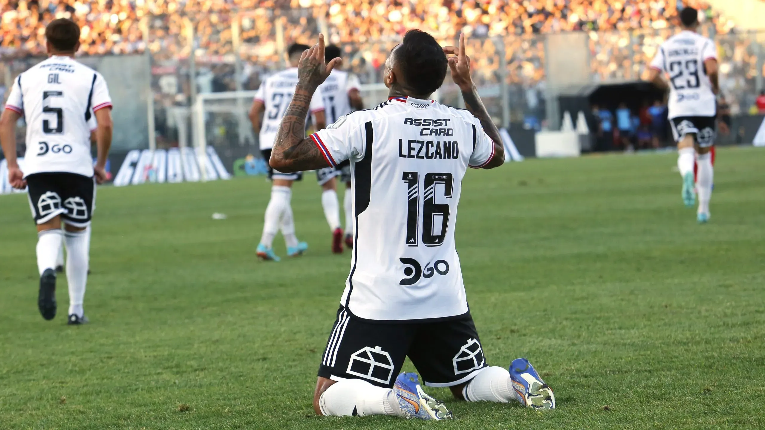 Darío Lezcano celebra su gol contra Magallanes durante 2023 (Photosport)