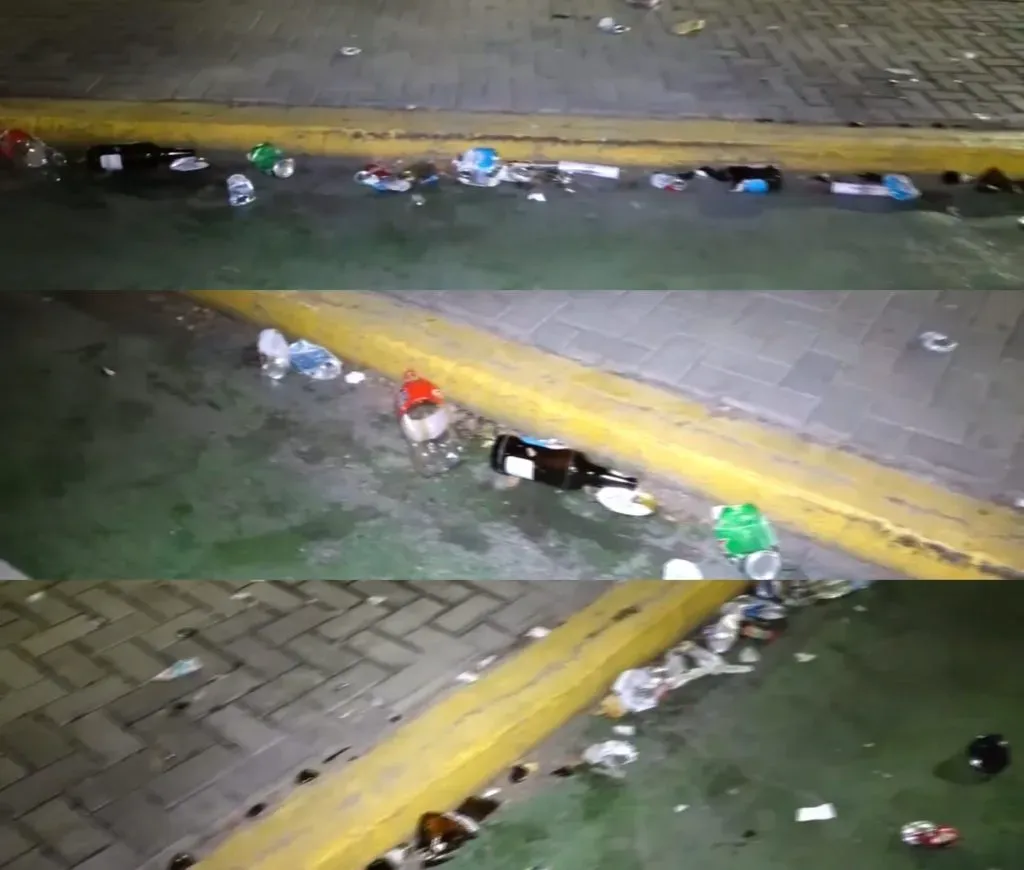 Así quedaron las calles de Mendoza tras el Arengazo de los hinchas de Colo Colo. | Foto: Catpura.