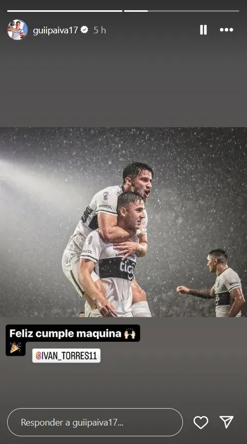 El saludo de Guillermo Paiva a Iván Torres. (Captura Instagram).