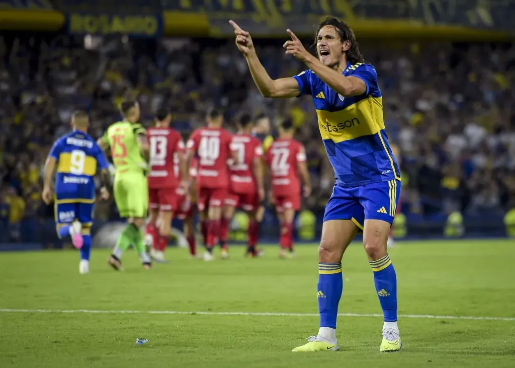 Edinson Cavani se reencontró con los goles marcando un hat-trick para Boca Juniors. Foto: Getty Images.