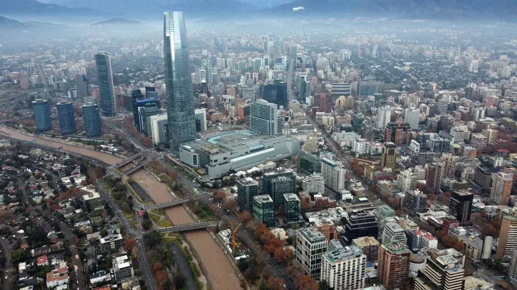 Vistas aérea de departamentos en Santiago