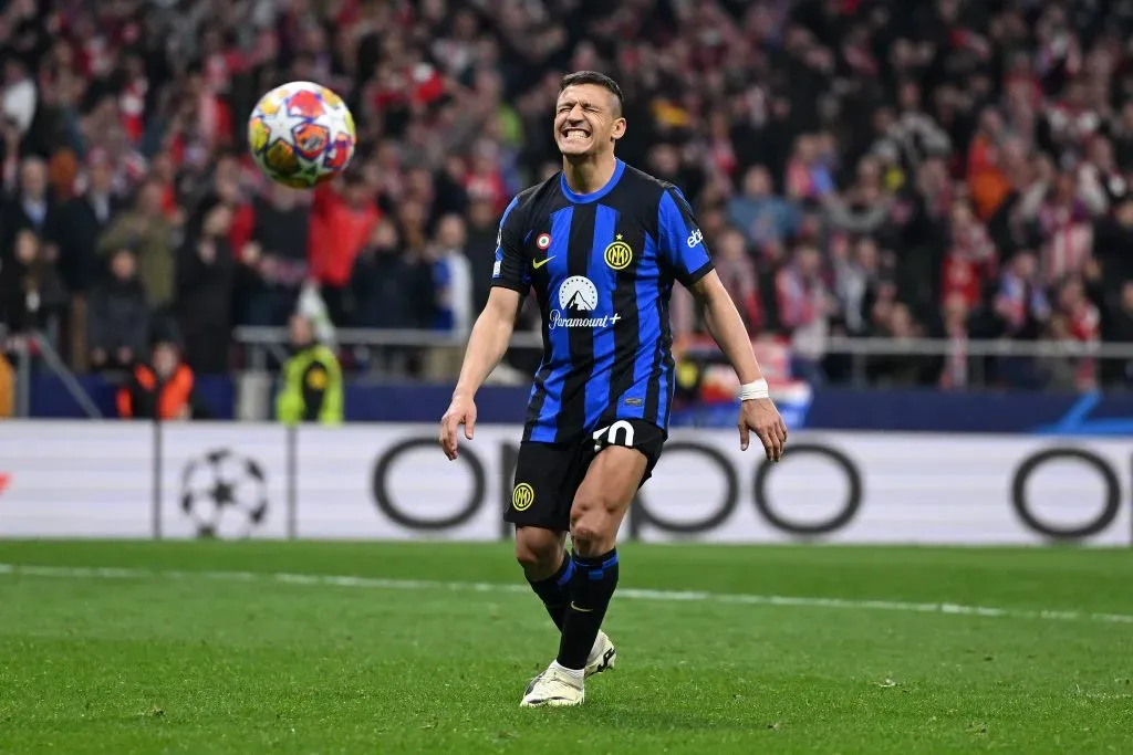 Alexis Sánchez falló su penal y el Inter de Milán se quedó sin Champions League. Foto: Getty Images.