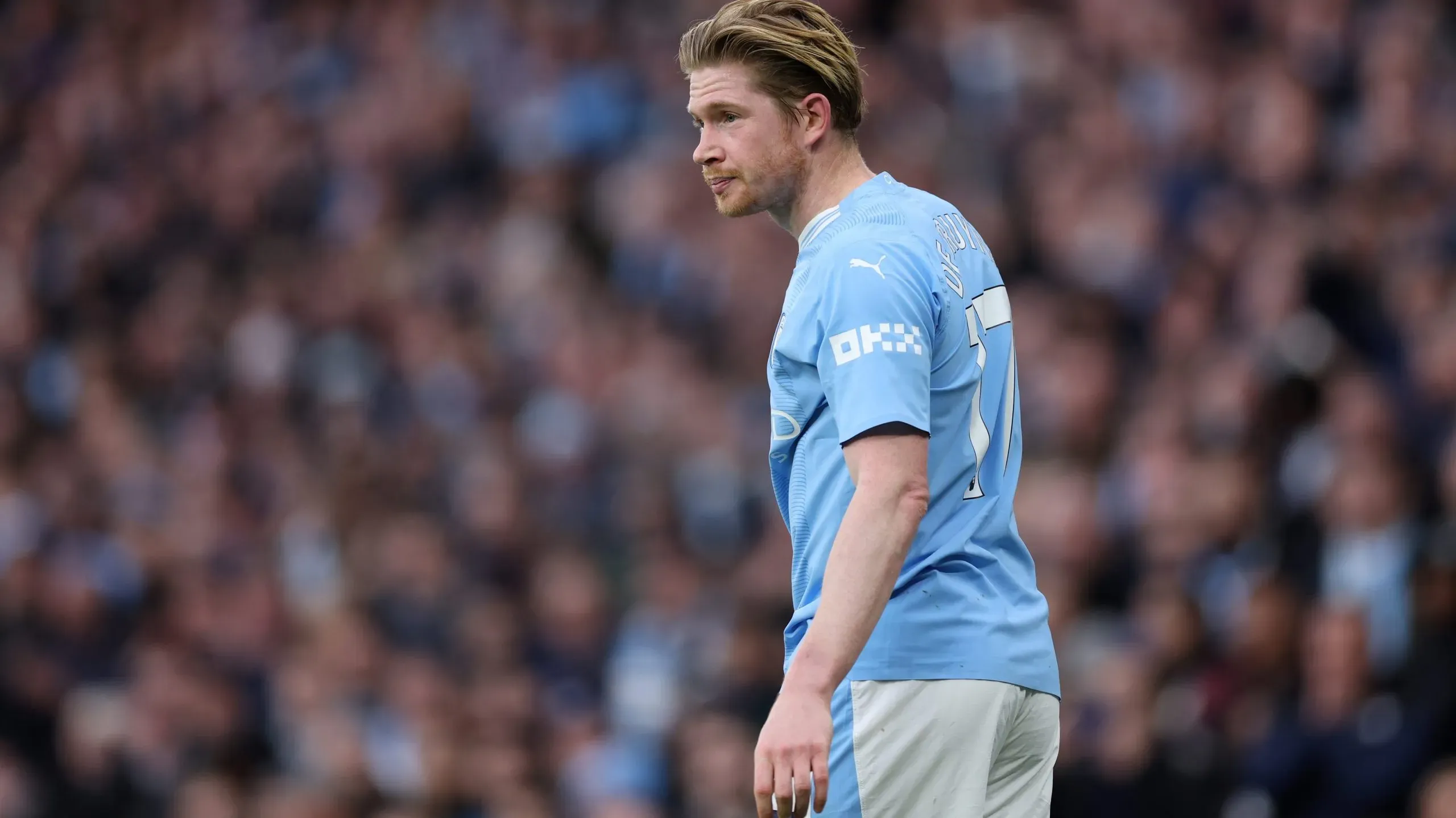 De Bruyne en el clásico de Manchester (Getty Images)
