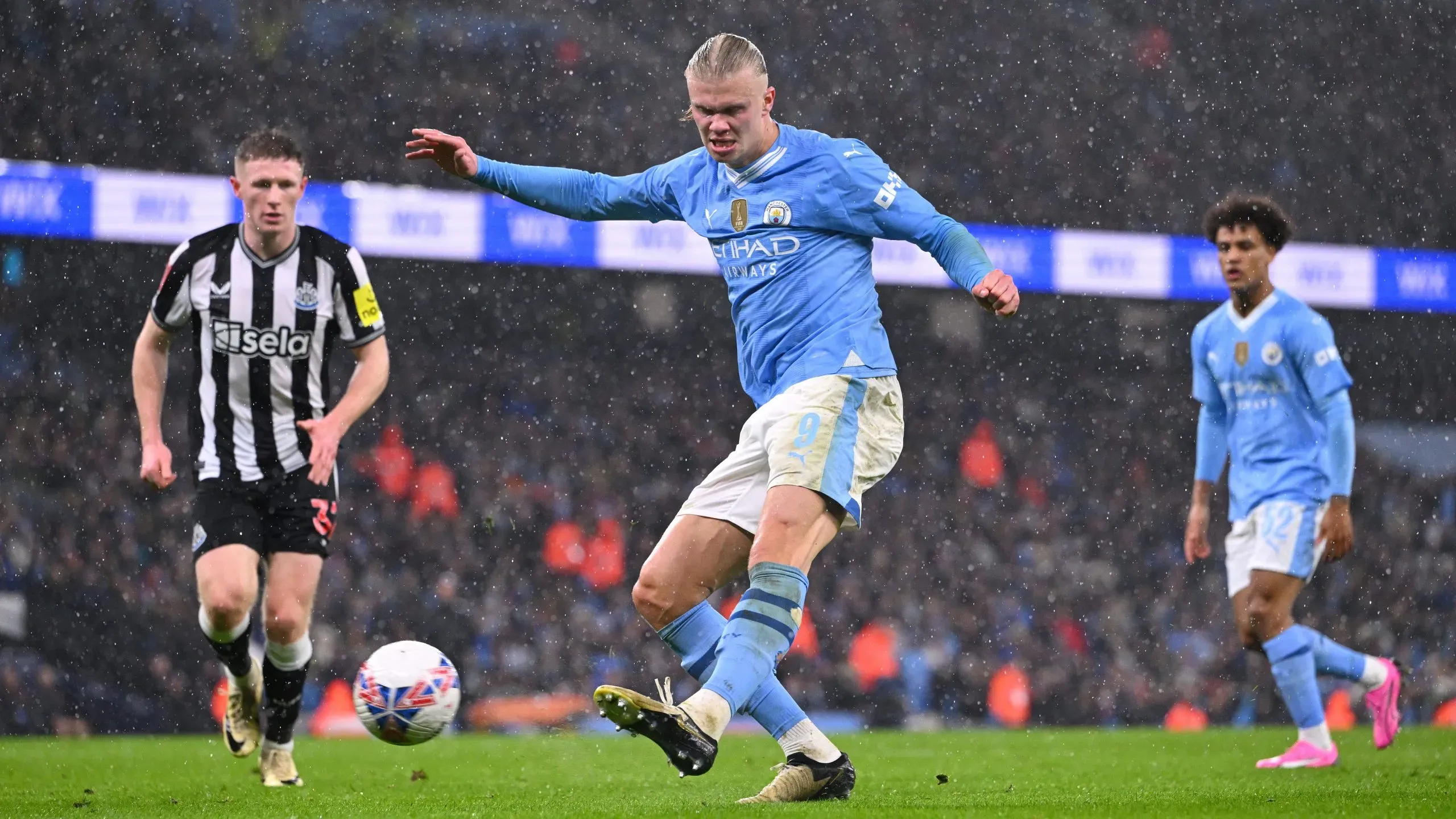 Haaland jugando contra Newcastle (Getty Images)