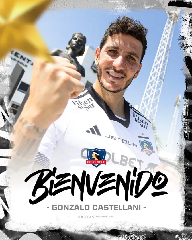 La gráfica de Colo Colo para darle la bienvenida a Gonzalo Castellani. (Captura).