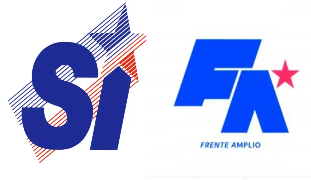 Comparación del logo del Sí y el nuevo diseño del Frente Amplio