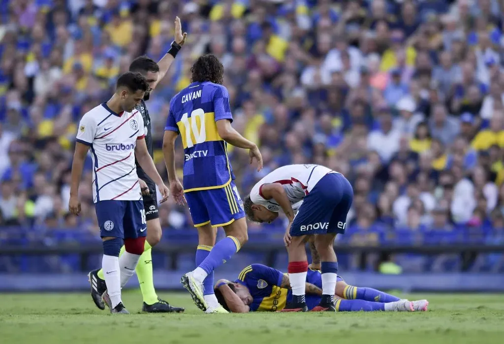 Así quedó Blondel en el partido que Boca Juniors le ganó a San Lorenzo de Almagro en La Bombonera. (Marcelo Endelli/Getty Images).