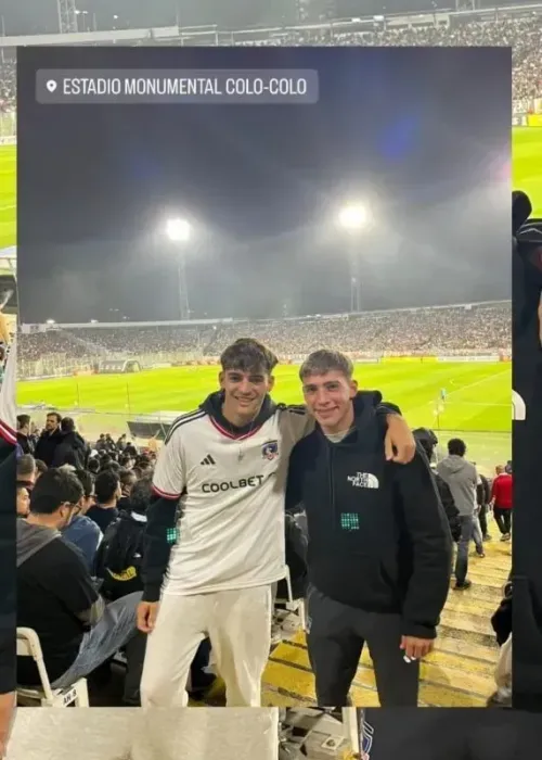 Bautista Giannoni viendo a Colo Colo ante Cerro Porteño junto a Fidel Tourn. | Foto: @bautigiannoni.