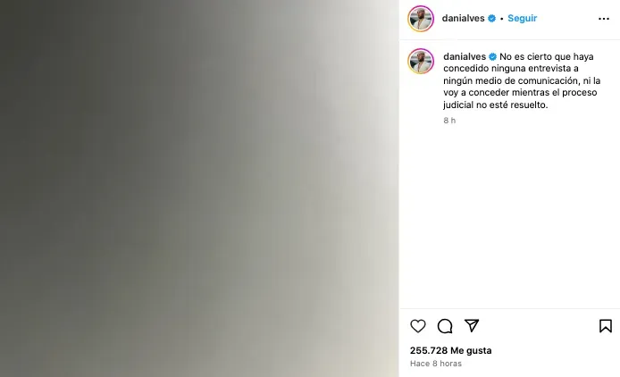 El posteo de Dani Alves