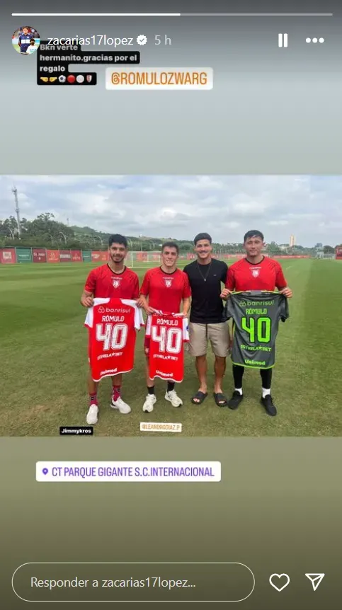 La visita de Rómulo a sus excompañeros de La Serena que militan en Huachipato. (Captura Instagram).