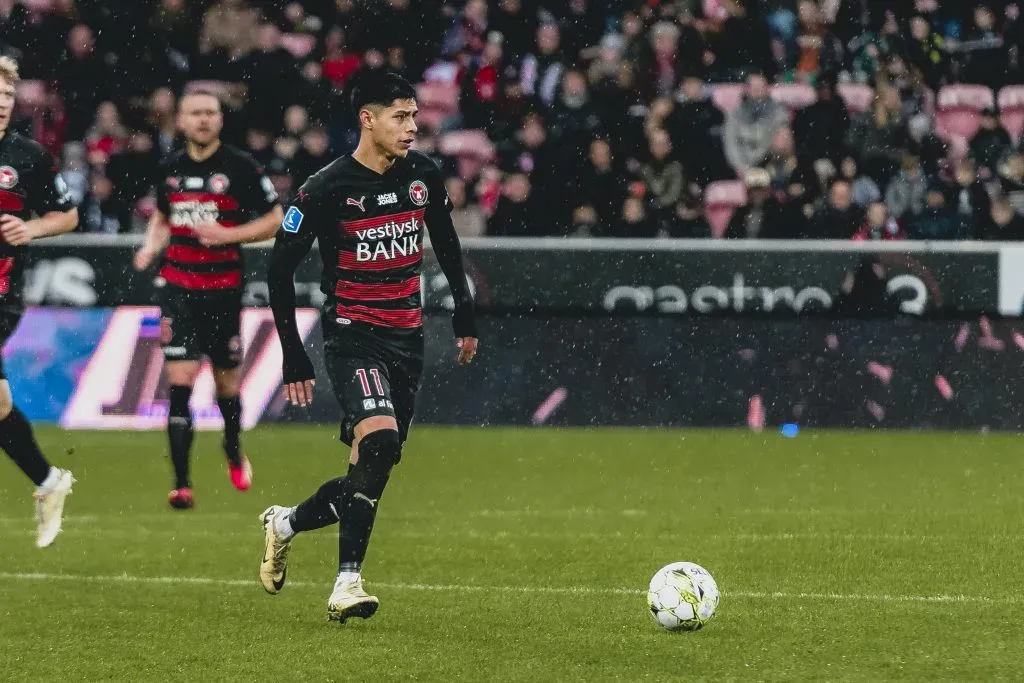 Darío Osorio en el Midtjylland. (Foto: Daniel Stentz | Imago).