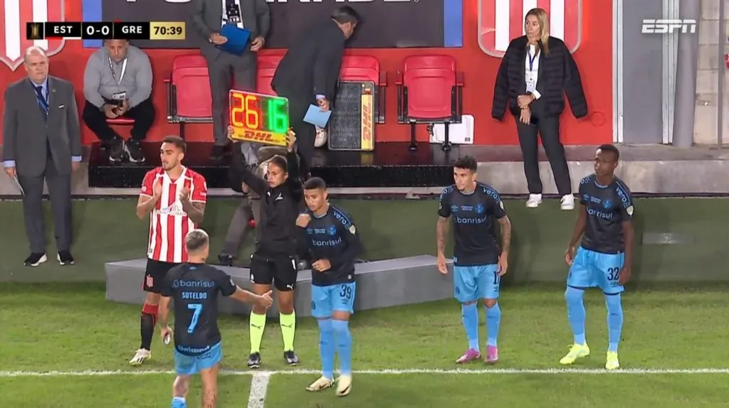 El cambio clave de Renato Gaúcho para darle la victoria a Gremio ante Estudiantes. (Captura ESPN).