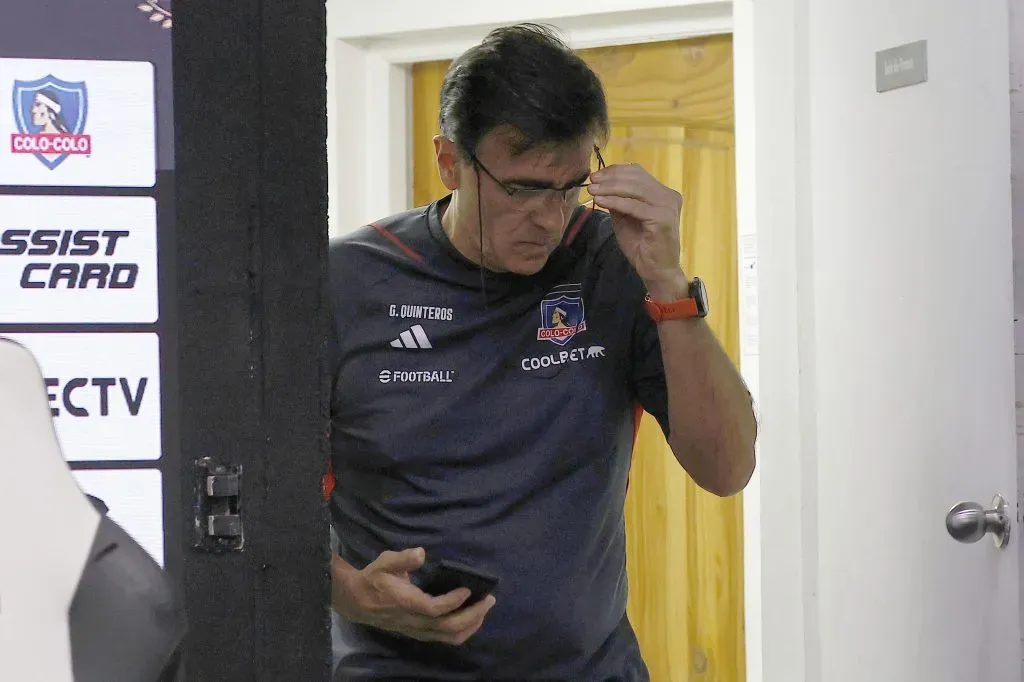 Santiago, 7 de diciembre de 2023
El entrenador de Colo Colo , Gustavo Quinteros, realiza un punto de prensa en el salon de conferencias del estadio Monumental David Arellano

Dragomir Yankovic/Photosport