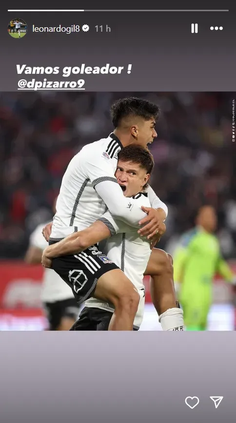 Leo Gil celebra con Damián Pizarro. (Captura Instagram).