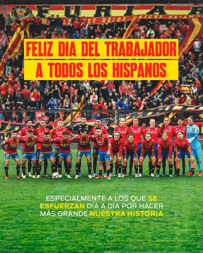 La gráfica de Unión Española para conmemorar el 1 de mayo. (Captura Twitter Unión Española).