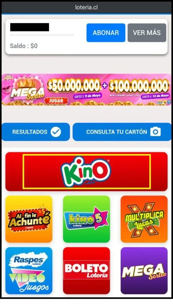 Paso 1 para jugar al Kino