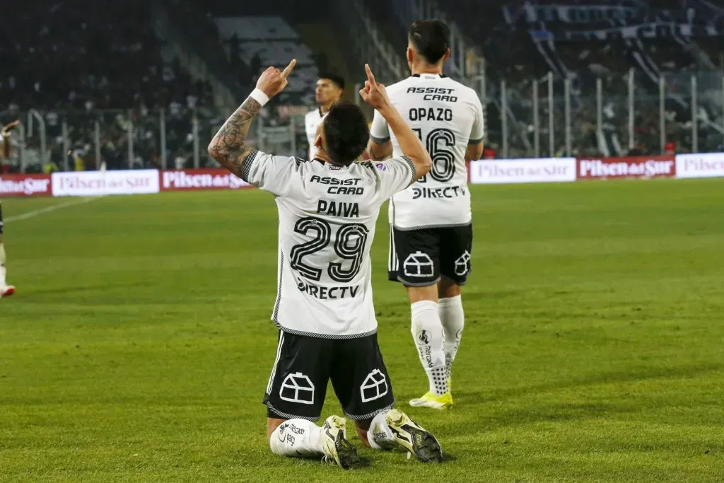 Así festejó Guillermo Paiva su tercer tanto en Colo Colo. (Luis Hidalgo/Photosport).