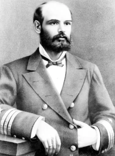 Retrato de héroe naval chileno Arturo Prat