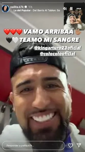 Pailita se contactó con Vidal para celebrar la clasificación de Colo Colo