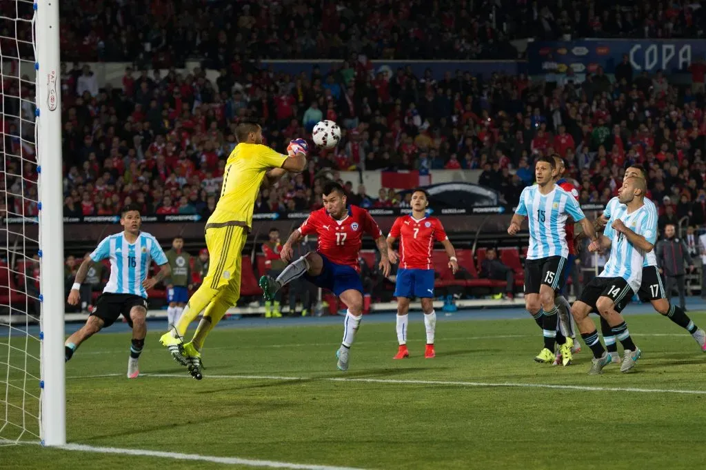Sergio Romero dijo presente con la Selección de Argentina para la final ante Chile en la Copa América 2015. Foto: Photosport.