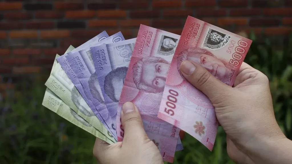 Una persona sostiene billetes en forma de abanico