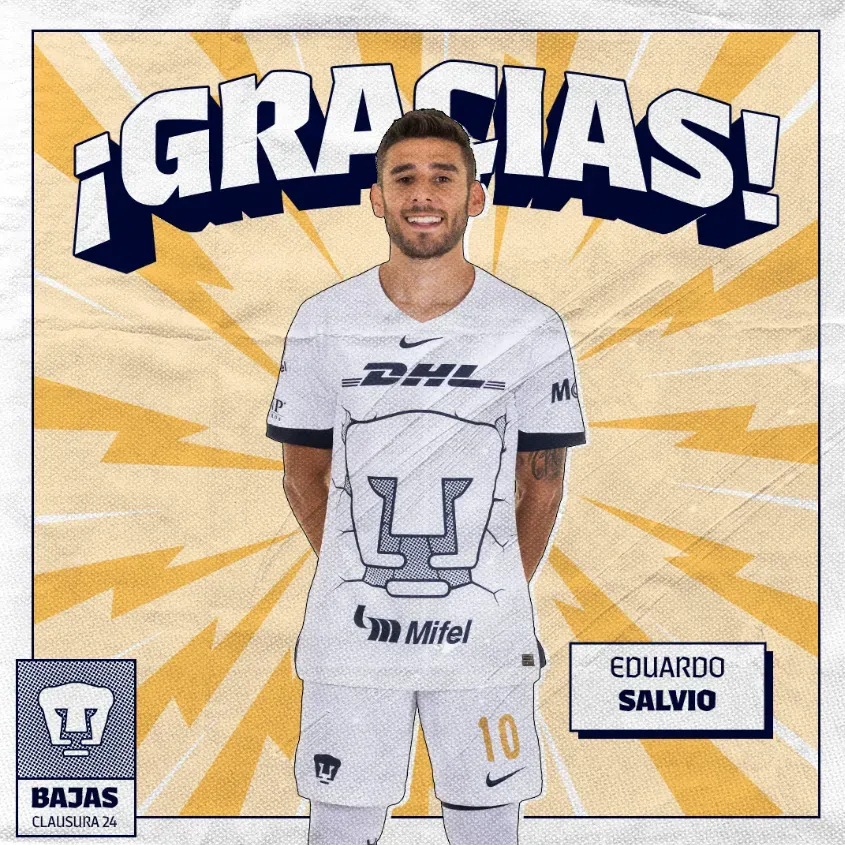 La despedida de Pumas para Eduardo Salvio. (Foto: Pumas UNAM).