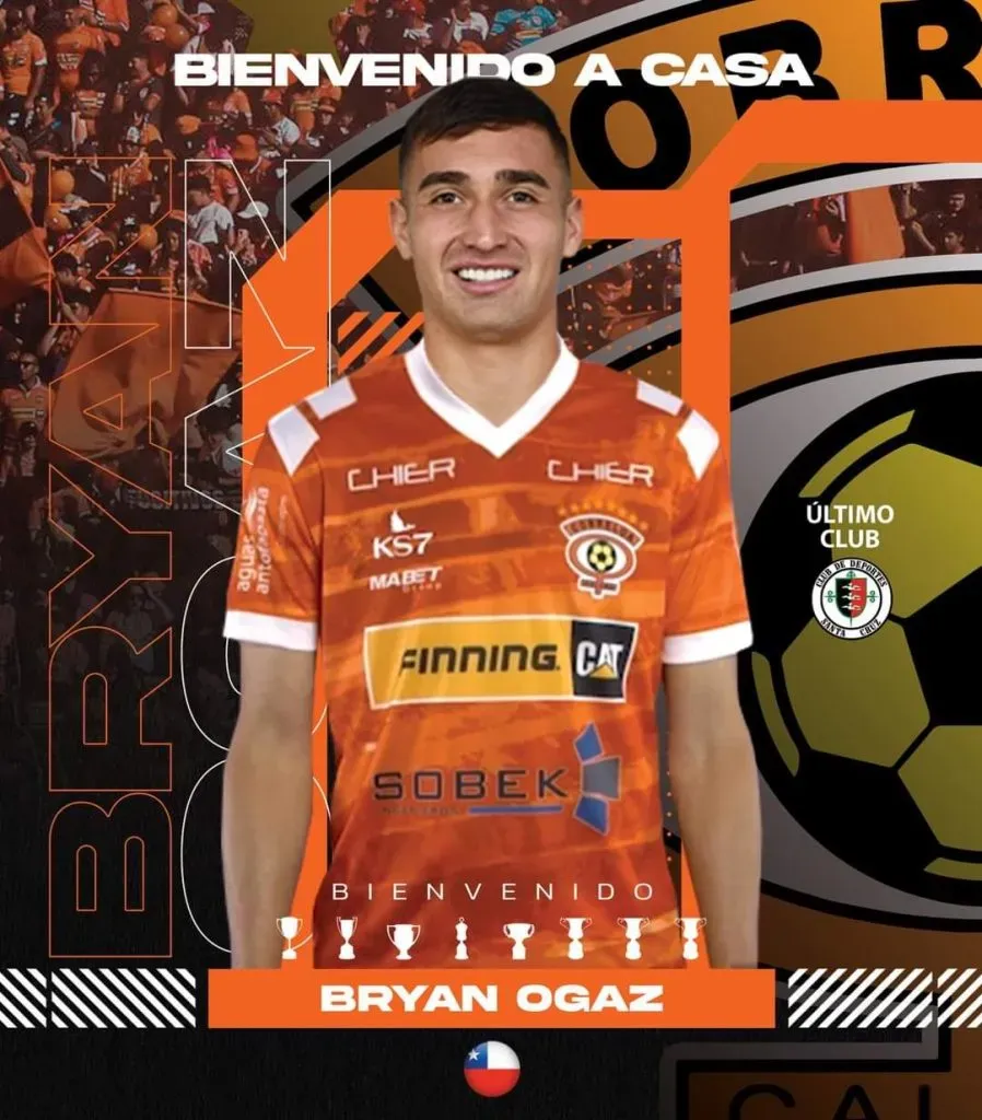 Bryan Ogaz se suma a Javier Parraguez como refuerzo de Cobreloa para la segunda rueda. Foto: Comunicaciones Cobreloa.