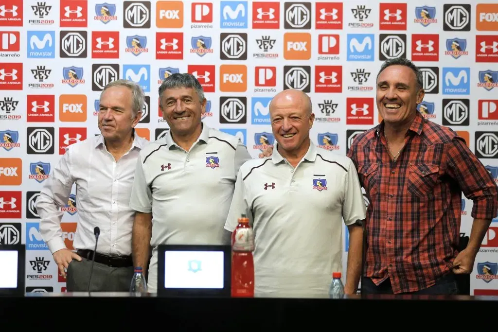 Gabriel Ruiz Tagle y Marcelo Espina presentan a Ariel Paolorossi y Ariel Palena en 2019. (Javier Torres/Photosport).