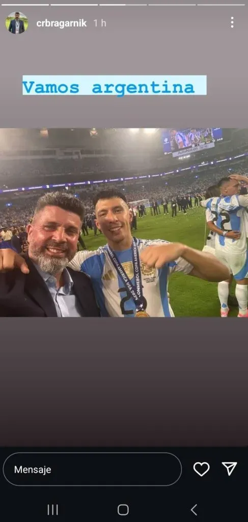 Bragarnik y Lisandro Martínez. (Captura Instagram).
